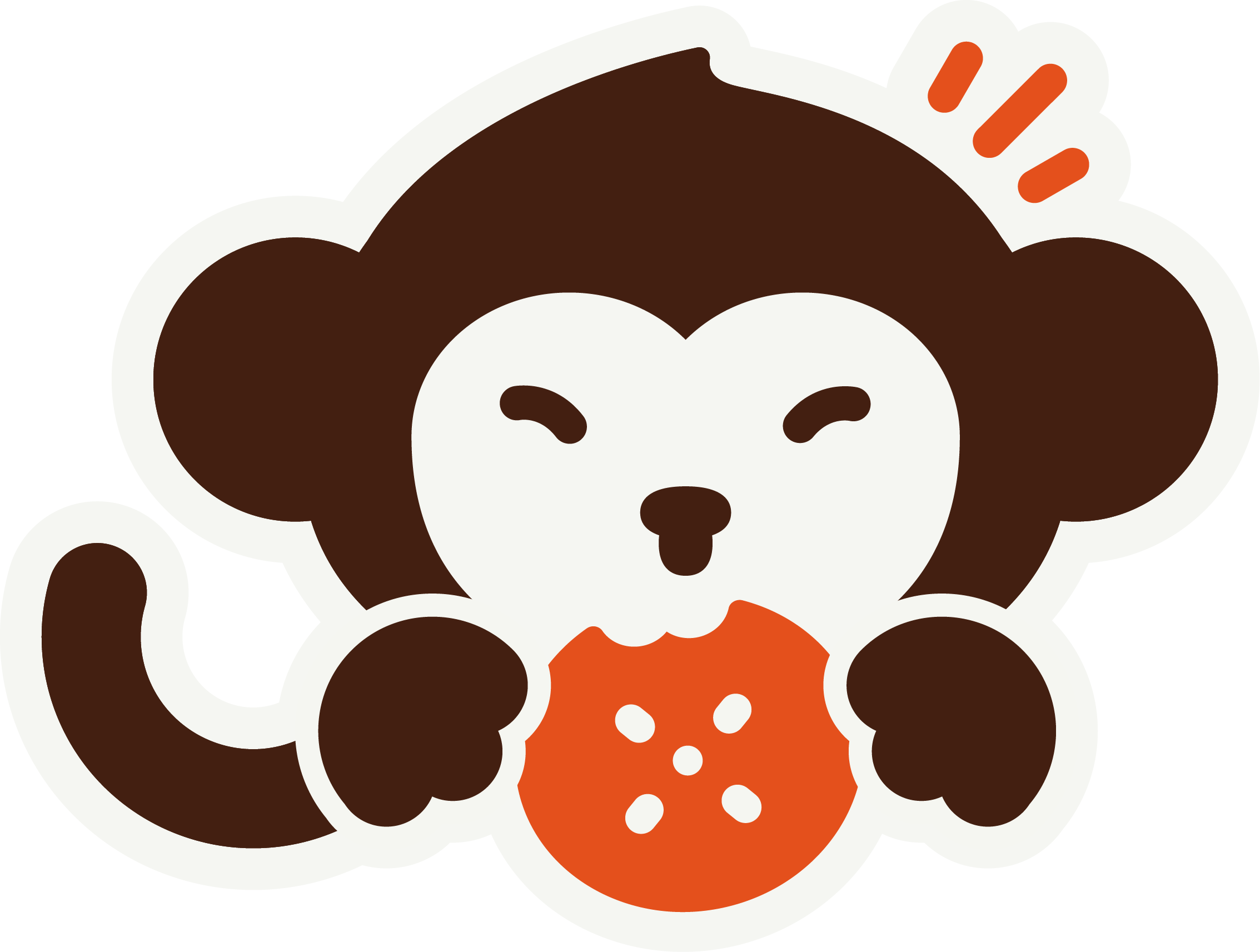 A monkey eating a cookie